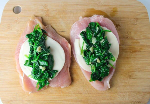 chicken with provolone and spinach