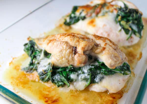 Baked Spinach Provolone Chicken Breast