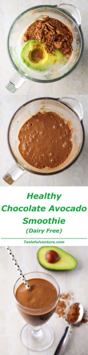 Healthy Chocolate Avocado Smoothie - Tastefulventure