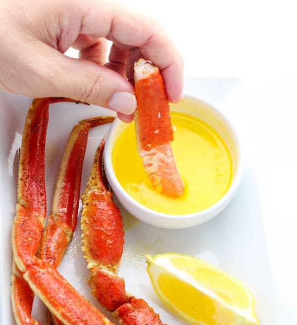 Snow Crab brushed with a garlic butter sauce and seasonings baked in 10 minutes. They come out absolutely perfect every time! 