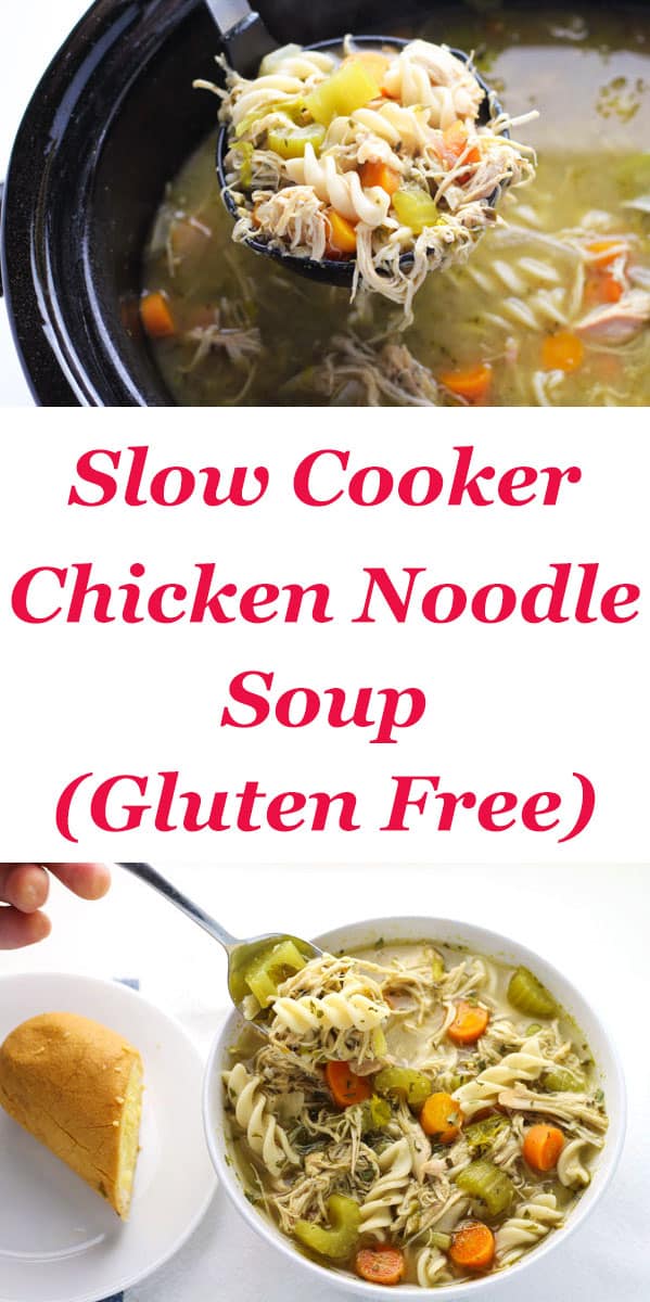 Slow Cooker Chicken Noodle Soup (Gluten Free), so healthy and full of flavor! | Tastefulventure.com