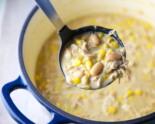 You guys... This is SERIOSLY The Best White Chicken Chili EVER! Once you start eating it, you just can't stop!