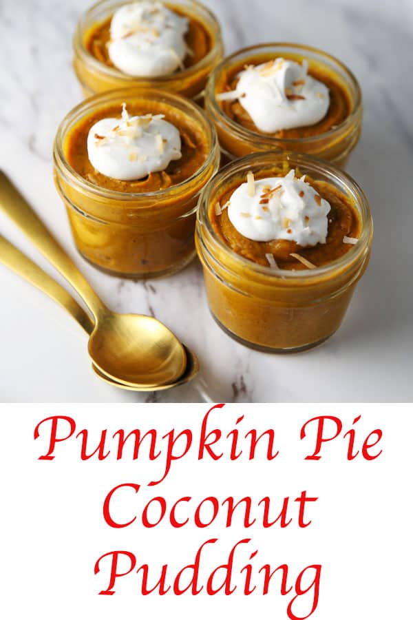 This Pumpkin Pie Coconut Pudding is so creamy, dreamy, and savory. It's sure to be your new favorite Fall dessert! #dairyfree #glutenfree #vegetarian #dessert #recipe #desserts #Thanksgiving